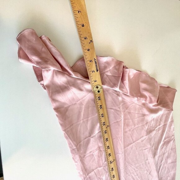 PRETTYLITTLETHING Asymmetric Hem Midi Dress 4 Pink Lace Detail Sleeveless NEW - Picture 14 of 14